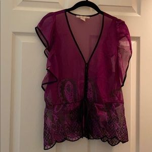 Magenta lace blouse